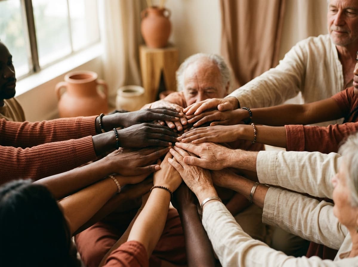Manos unidas en un gesto de solidaridad